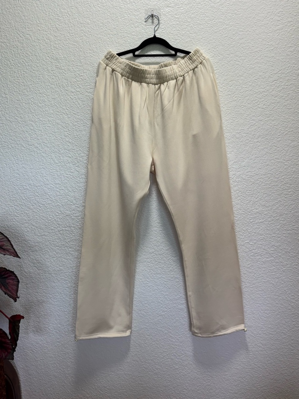 JLUXLABEL Women's Cream Elastic-Waist Joggers
